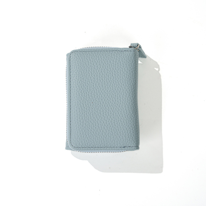 Novčanik za kovanice s lychee uzorkom, PU koža, integrirani držač kartica, unisex poslovni stil, proljeće 2025