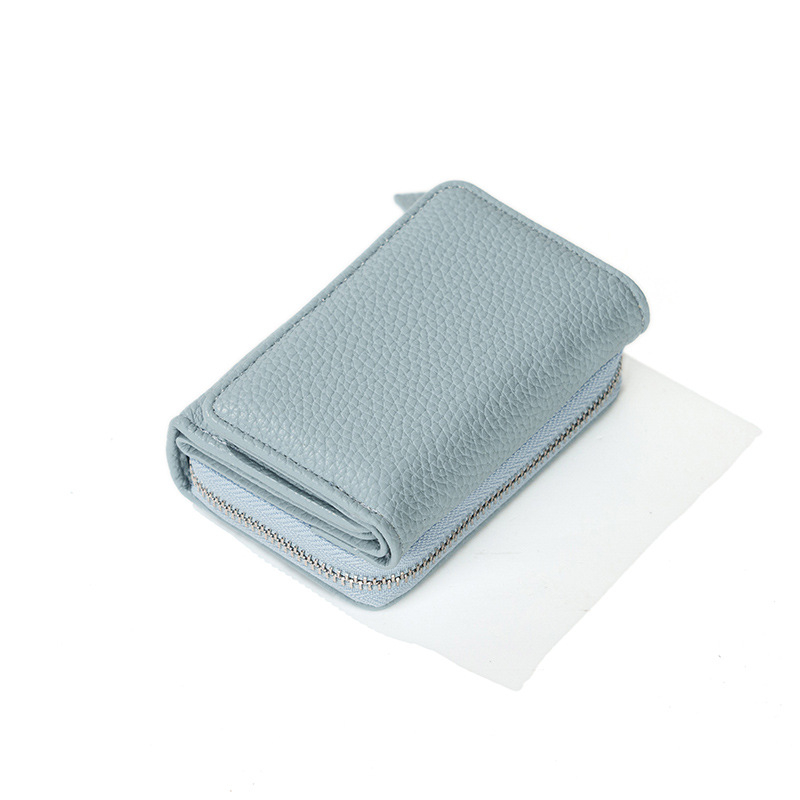 Novčanik za kovanice s lychee uzorkom, PU koža, integrirani držač kartica, unisex poslovni stil, proljeće 2025