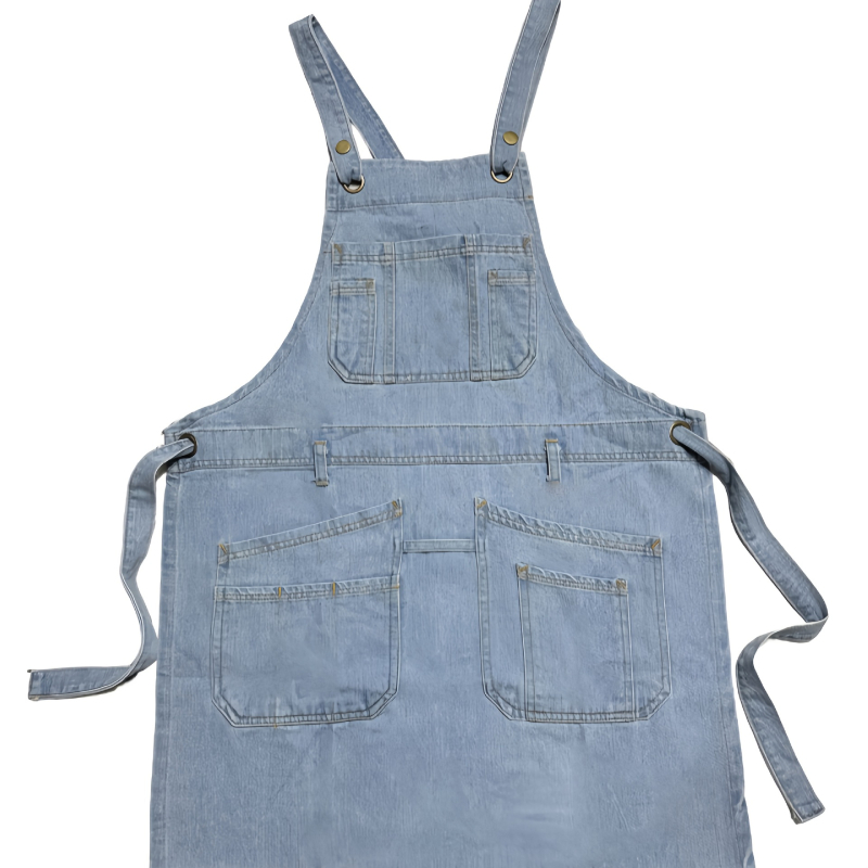 Prijuostė be rankovių – džininė, dėmių atspari, šiuolaikiškai minimalistinis stilius (be rankovių, džininė, dėmių atspari, šiuolaikiškai minimalistinis stilius)