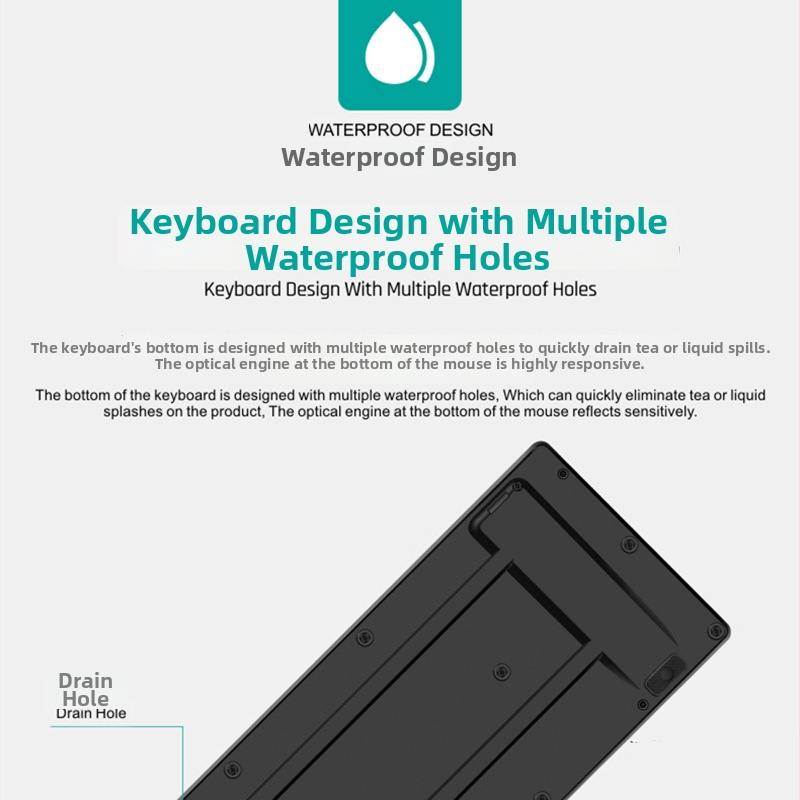 Bezdrôtový set klávesnice a myši pre domáce a kancelárske použitie — USB klaviatúra a USB myš, 1200 dpi, ergonomické, vodeodolné, batérie sú súčasťou balenia