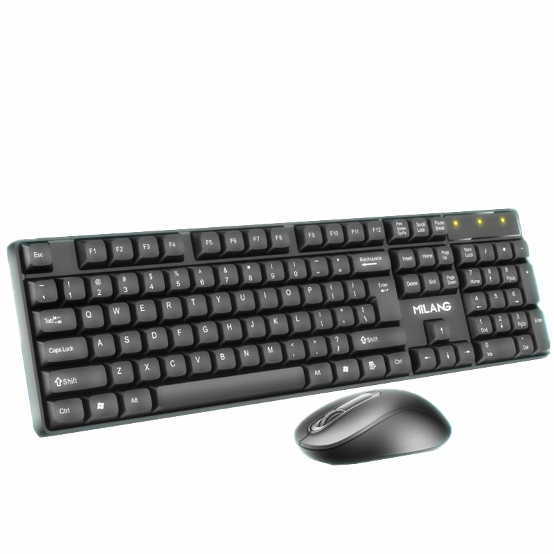 Bežični set tipkovnice i miša za kućnu i uredsku upotrebu — USB tipkovnica i USB miš, 1200 dpi, ergonomski, vodootporan, baterije uključene