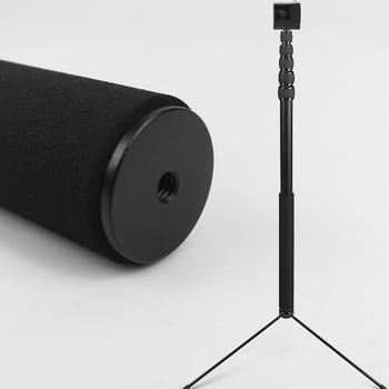 Selfie štap od aluminijske legure s spužvastim držačem; 6-sekcijski teleskopski dizajn; bez daljinskog upravljača; bez Bluetooth