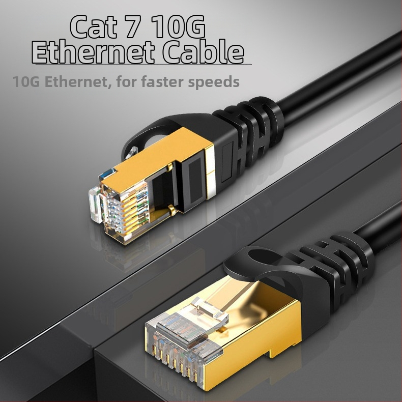 Ploški Cat7 Ethernet kabel, 10 Gbps, zaštićeni uvijeni par, RJ-45, unutarnja uporaba