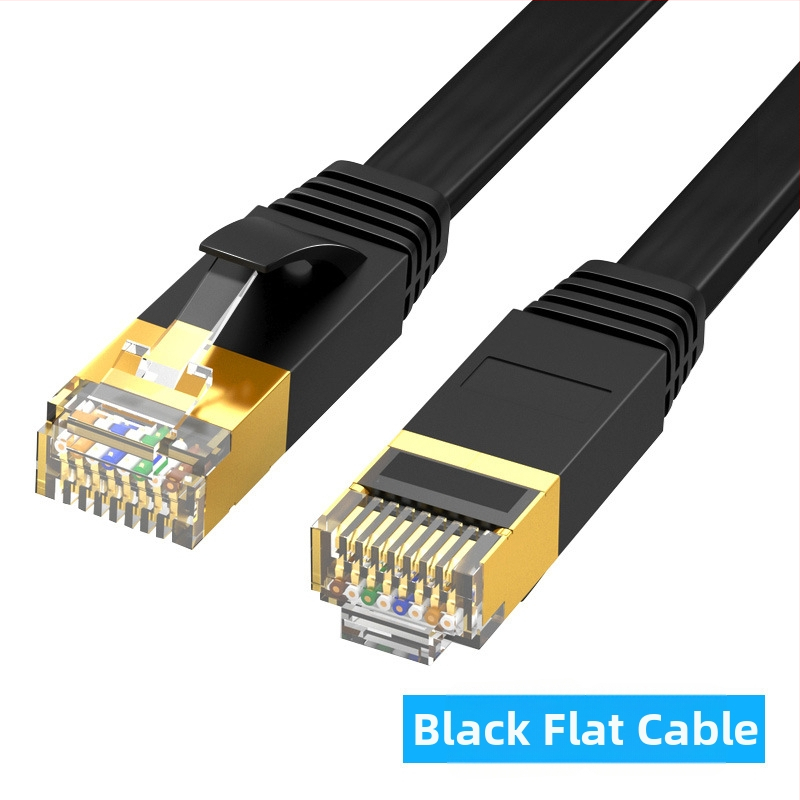 Ploški Cat7 Ethernet kabel, 10 Gbps, zaštićeni uvijeni par, RJ-45, unutarnja uporaba