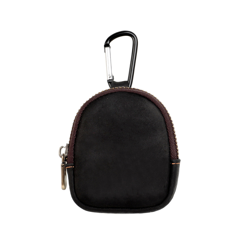 MaDonNo 2063 Kožna novčana torbica za kovance s poliesterom, dizajn s jednim preklopom