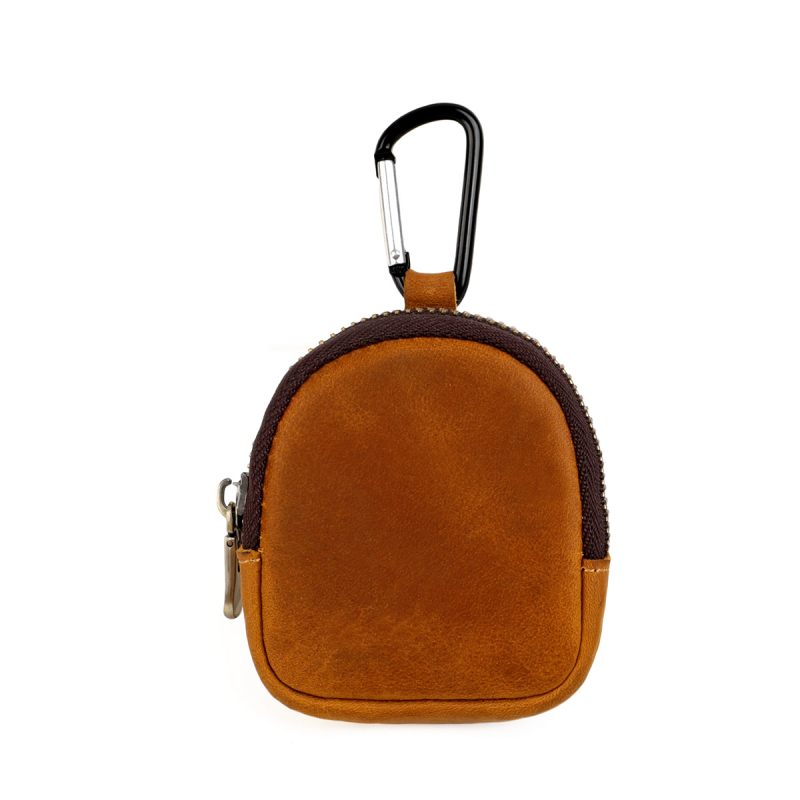 MaDonNo 2063 Kožna novčana torbica za kovance s poliesterom, dizajn s jednim preklopom