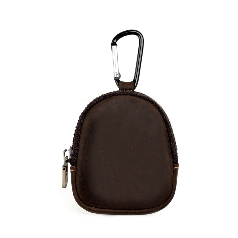 MaDonNo 2063 Kožna novčana torbica za kovance s poliesterom, dizajn s jednim preklopom