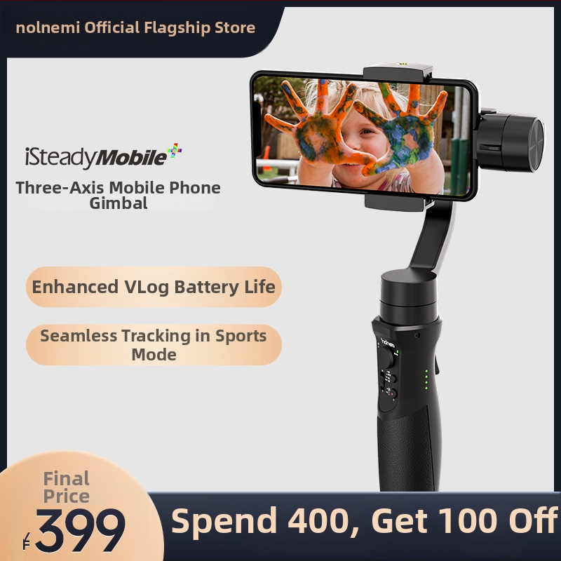 Gimbal pentru telefon Vast Mobile+ cu urmărire inteligentă, stabilizare anti vibrații, Bluetooth, fără telecomandă