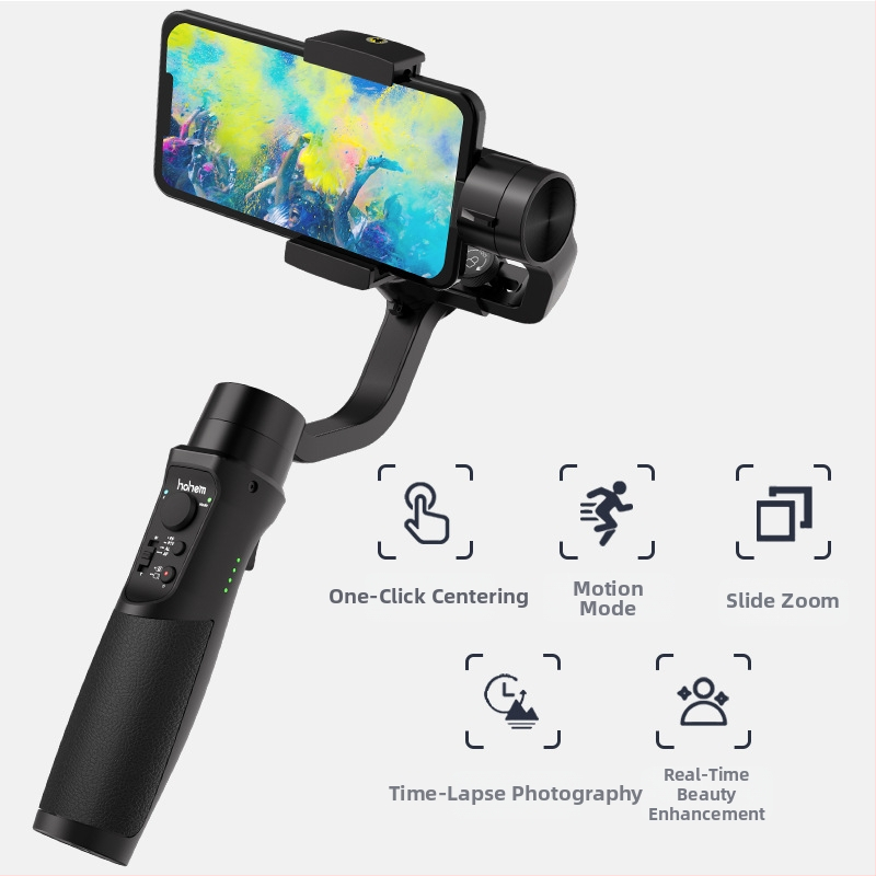 Gimbal pentru telefon Vast Mobile+ cu urmărire inteligentă, stabilizare anti vibrații, Bluetooth, fără telecomandă
