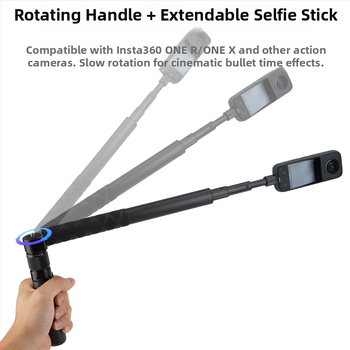 Insta360 X5/X4/X3 suderinama nematoma selfie lazda su besisukančiu rankena bullet time išplėtimo strypas (KM-78; aliuminio lydinys; 7 dalių; universalus; maksimalus apkrovos mažiau nei 2 kg)