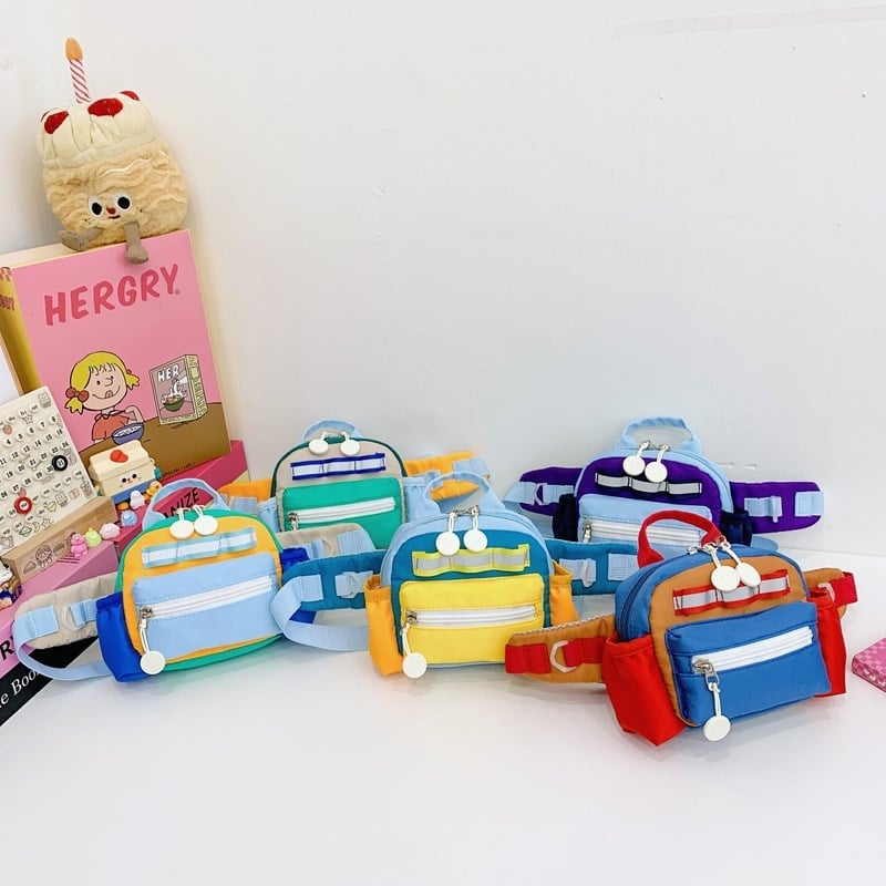 Dječja crossbody torba - Geometrijski uzorak, najlon materijal, poliester podstava, moderan i cool stil, uzrast: Osnovna škola (Materijal: Najlon; Podstava: Poliester; Uzorak: Geometrijski; Stil: Moderan i cool; Uzrast: Osnovna škola)