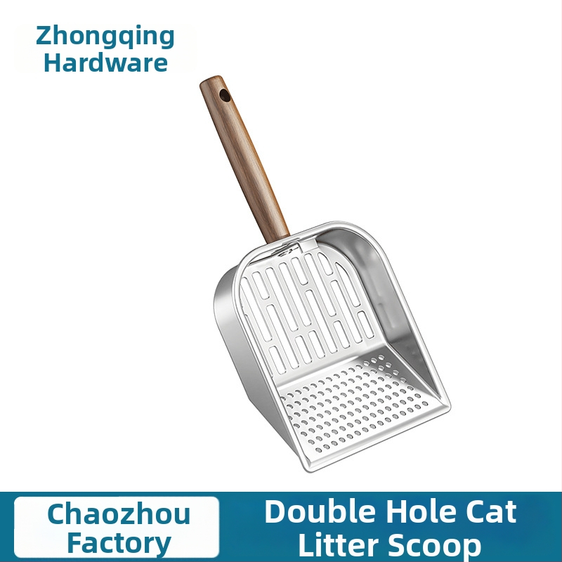 Kovová lopatka na mačací stelivo a mačaciu stravu, jednodielna konštrukcia, Zhongqing Hardware