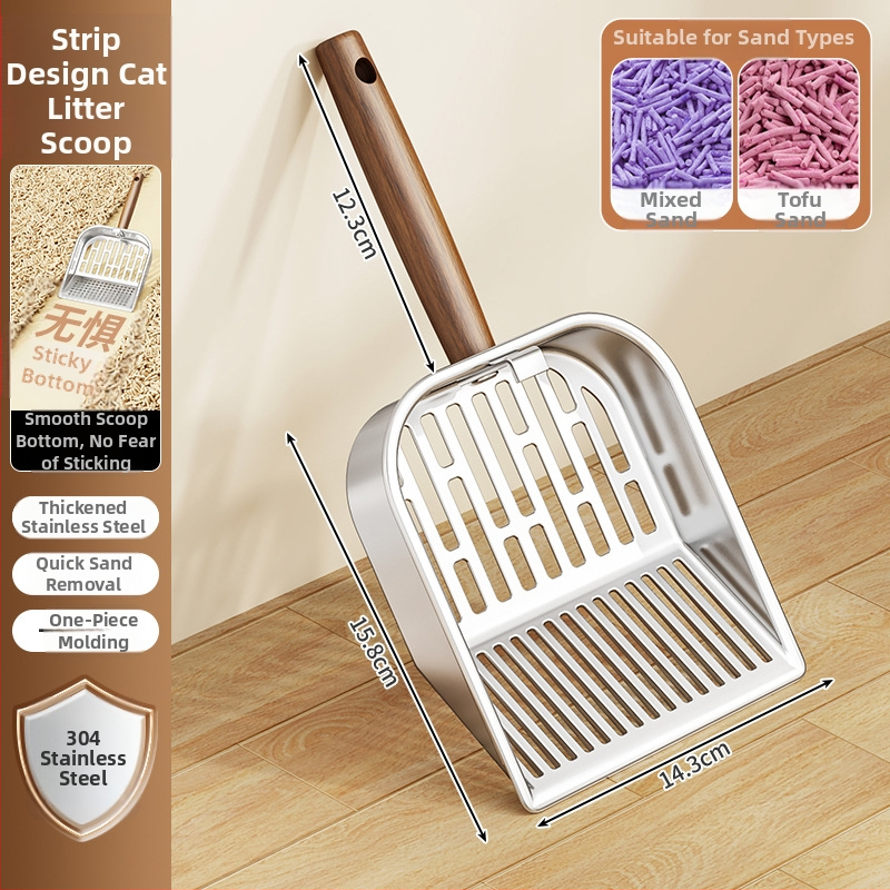 Kovová lopatka na mačací stelivo a mačaciu stravu, jednodielna konštrukcia, Zhongqing Hardware