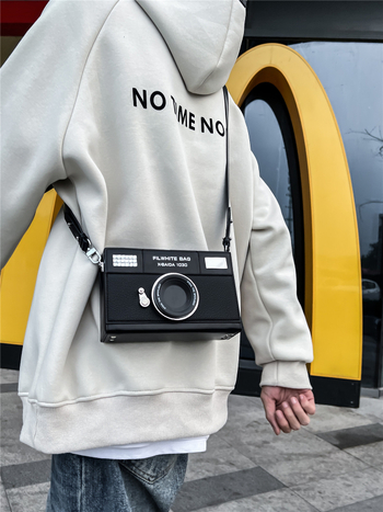 Vyrinė messenger rankinė, gatvės stilius, PU medžiaga, atspari dėvėjimuisi, vienos spalvos raštas