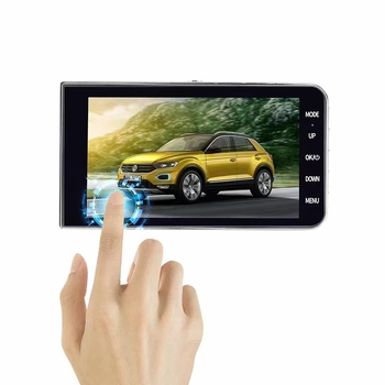 Двоен обектив автомобилен регистратор: 1080p, Wi‑Fi, сенсорен екран, фронтален и заден запис, 170° широк ъгъл