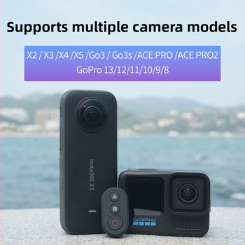 YOCTOP Vlog diaľkové ovládanie selfie tyč pre Insta360 – Kompatibilné s X2 X3 X4 X5 GO3 Ace; Materiál: plast