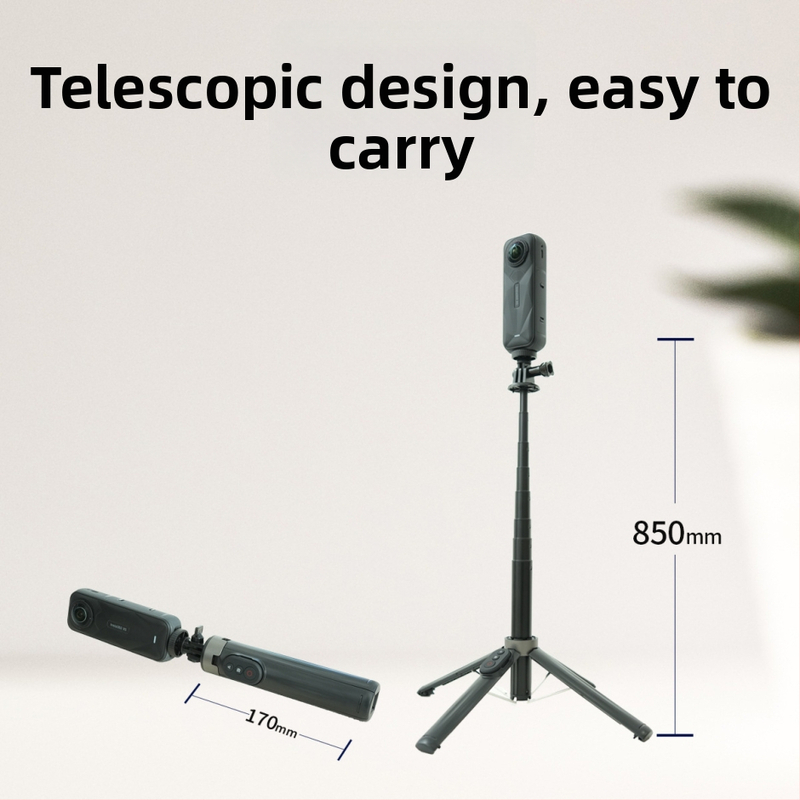 YOCTOP Vlog diaľkové ovládanie selfie tyč pre Insta360 – Kompatibilné s X2 X3 X4 X5 GO3 Ace; Materiál: plast