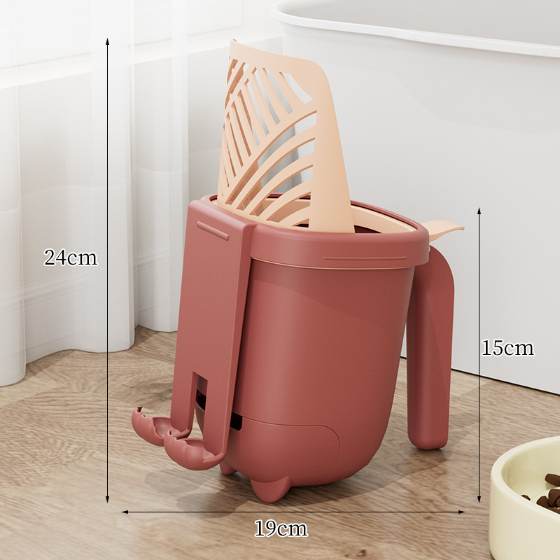 Dvogodišnja lopatica za mačju stelju i kutija za odlaganje – 2-u-1, veliki kapacitet, PP materijal, za mačke