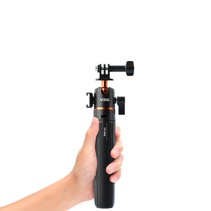 Trepied universal pentru camere sportive – Vrig TP-08S, aliaj de aluminiu + ABS, Include conector de bază și șurub