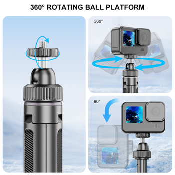 Desiontal Mini Trepied de Birou pentru Selfie – GoPro 11 Compatibil, Universal, Aliaj de Aluminiu