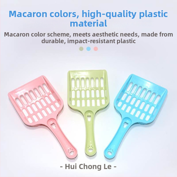 Lopatica za mačji izmet s dugim drškom, ojačani dizajn, velike rupe, plastična