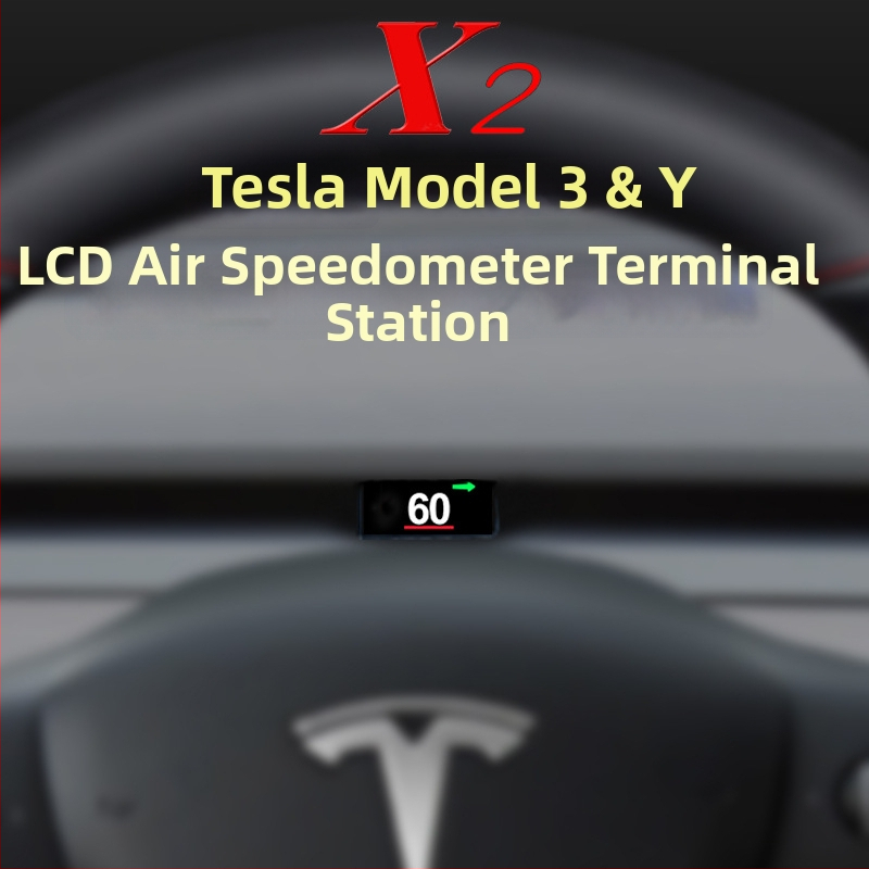 Tesla LCD Head-Up Display X2 Model Y un Model 3 – PC+ABS materiāls, DC barošana