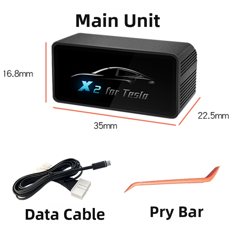 Tesla LCD Head-Up Display X2 Model Y un Model 3 – PC+ABS materiāls, DC barošana