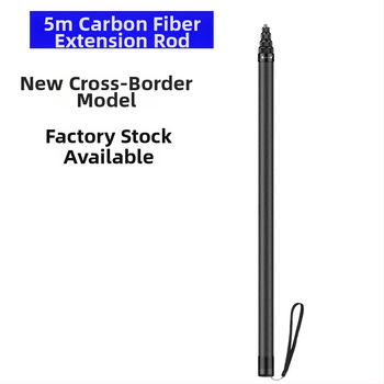 Anglies pluošto teleskopinė ištiesta lazda rankiniam įrašui, 9 skirsniai, maksimali apkrova 2–5 kg, suderinama su DJI Action 5 ir GoPro