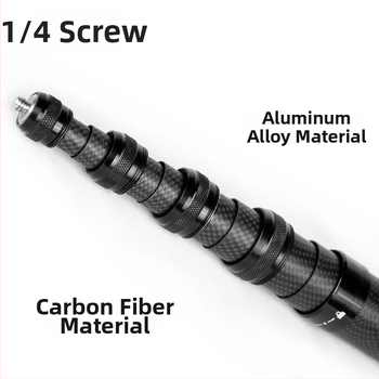 Anglies pluošto teleskopinė ištiesta lazda rankiniam įrašui, 9 skirsniai, maksimali apkrova 2–5 kg, suderinama su DJI Action 5 ir GoPro