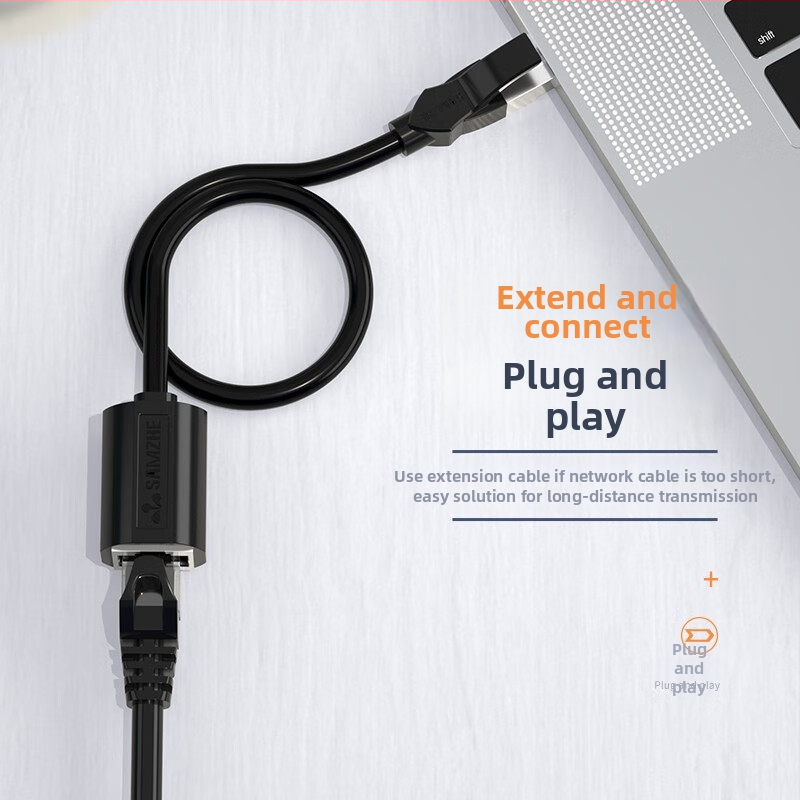 RJ45 Cat6 Ethernet predlžovací kábel, samec-samička konektor, čistý meďový vodič, Gigabitová rýchlosť