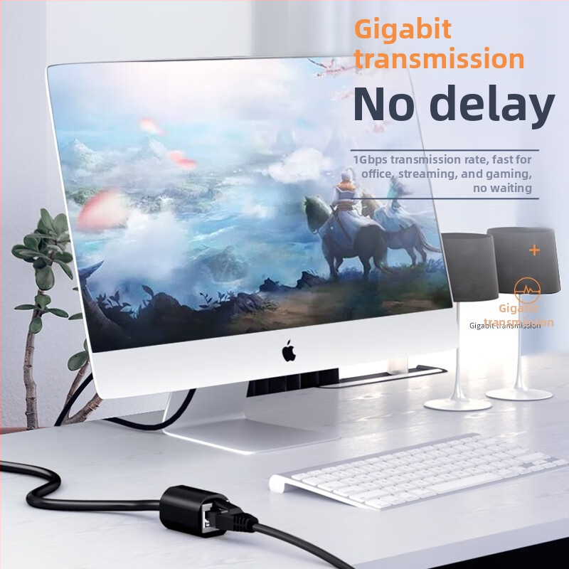 RJ45 Cat6 Ethernet predlžovací kábel, samec-samička konektor, čistý meďový vodič, Gigabitová rýchlosť