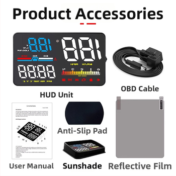 Autohud displejs, OBD-saderīgs, Modelis M3-1, Manuāla kontrole, Barošanas avots — bateriju kastīte