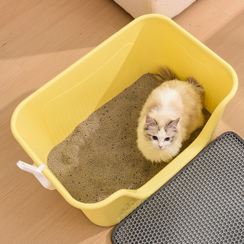 Litter box pentru pisici și câini, design deschis, anti-stropire, semiînchis, material PP