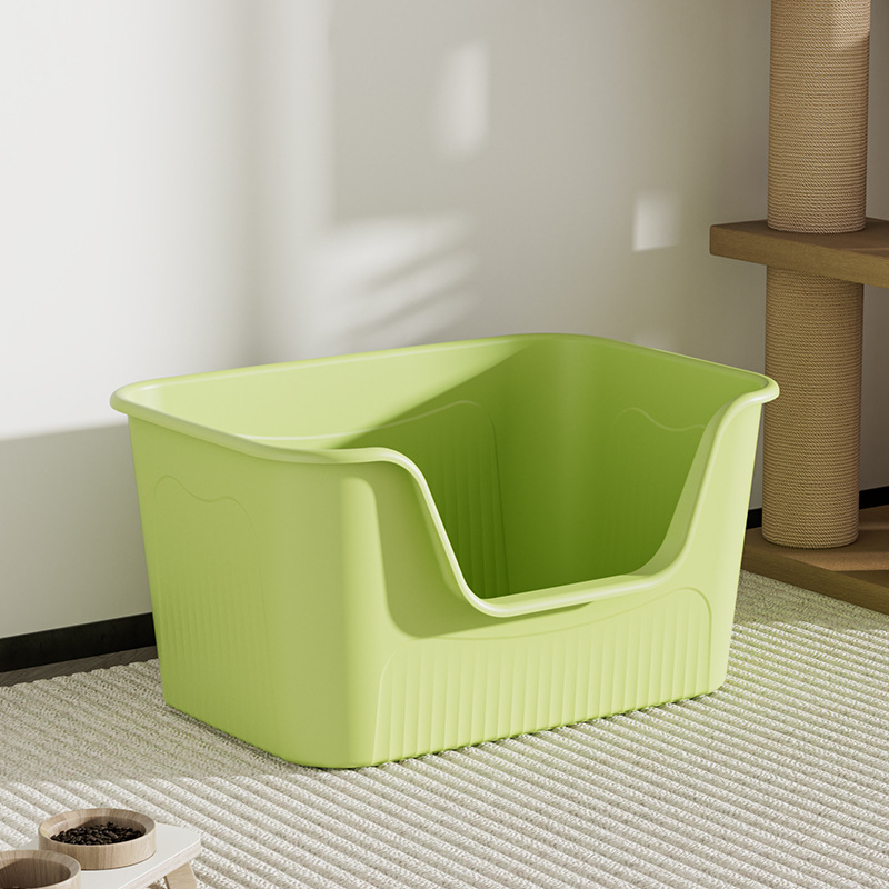 Litter box pentru pisici și câini, design deschis, anti-stropire, semiînchis, material PP
