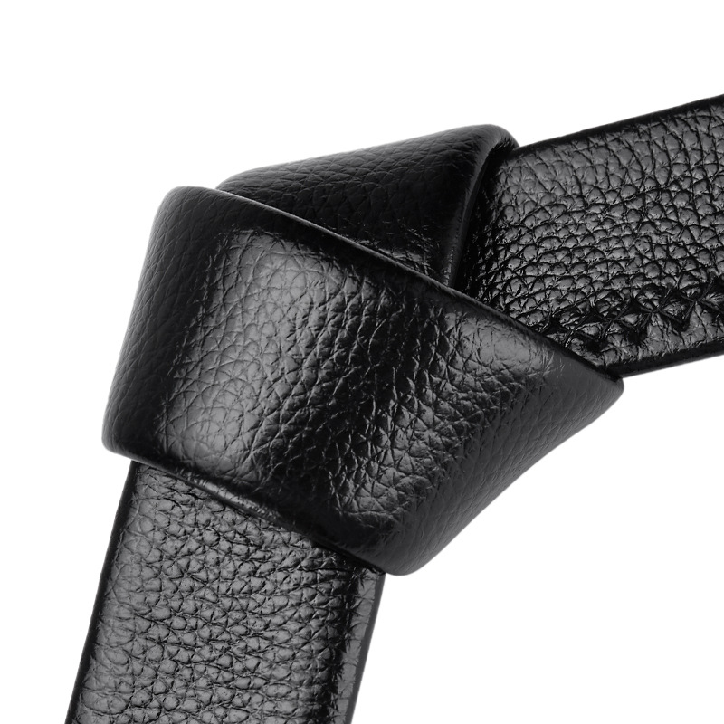 Muški kožni kaiš s automatskom kopčom, dvostruki sloj kravljeg kože, kopča od legure