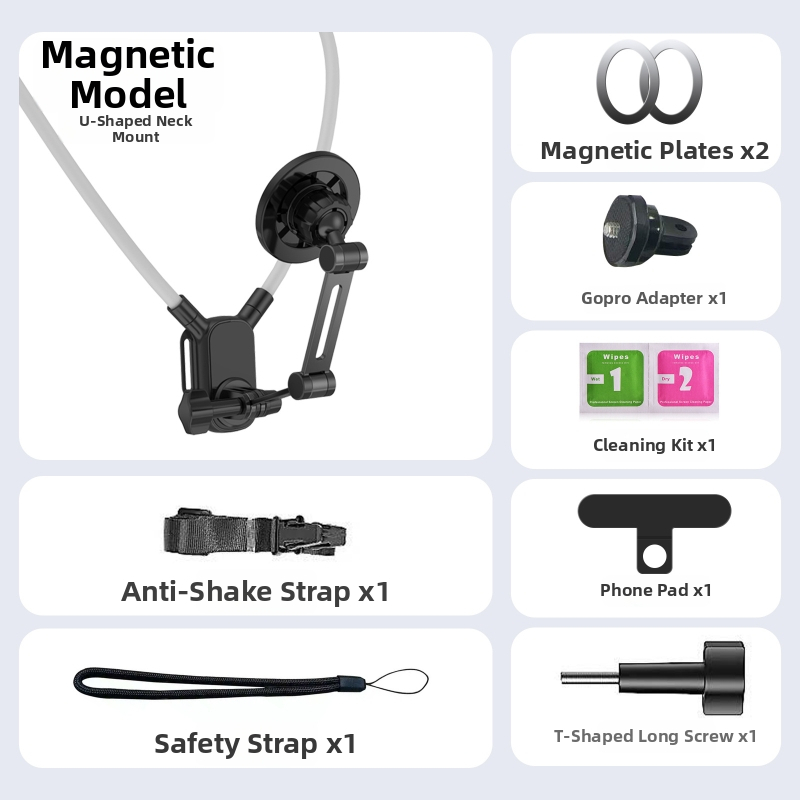 Suport MagSafe pentru telefon la gât, pentru ciclism, înregistrare video magnetică, construcție din ABS metal, stil universal, utilizare în aer liber pentru ciclism, personalizare disponibilă, marcă privată autorizată