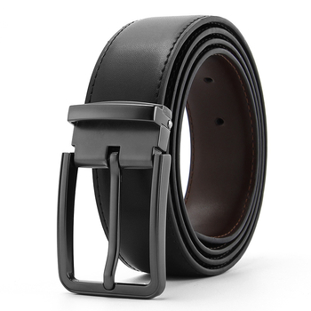 Vīriešu ādas josta no īstas ādas ar divslāņu liellādu ādu, sprādze no sakaļas ar adatu, platums 3.5 cm