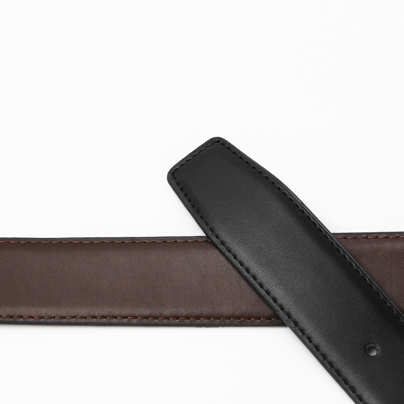 Vīriešu ādas josta no īstas ādas ar divslāņu liellādu ādu, sprādze no sakaļas ar adatu, platums 3.5 cm