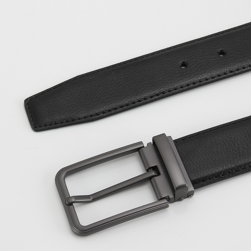 Vīriešu ādas josta no īstas ādas ar divslāņu liellādu ādu, sprādze no sakaļas ar adatu, platums 3.5 cm