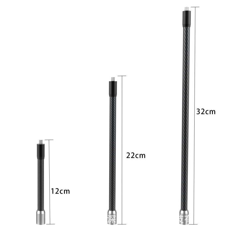 Bară de extindere din fibră de carbon pentru camere sportive Wesport AL31 – construcție din fibră de carbon, compatibilă cu camerele sportive, imprimare logo disponibilă, factură inclusă
