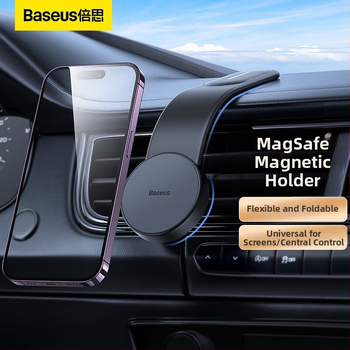 Baseus MagSafe Bezdrôtový držiak do auta s magnetickou podložkou a navigáciou (MagSafe, Bezdrôtové nabíjanie, Navigácia)