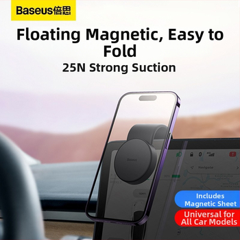 Baseus MagSafe Bezdrôtový držiak do auta s magnetickou podložkou a navigáciou (MagSafe, Bezdrôtové nabíjanie, Navigácia)