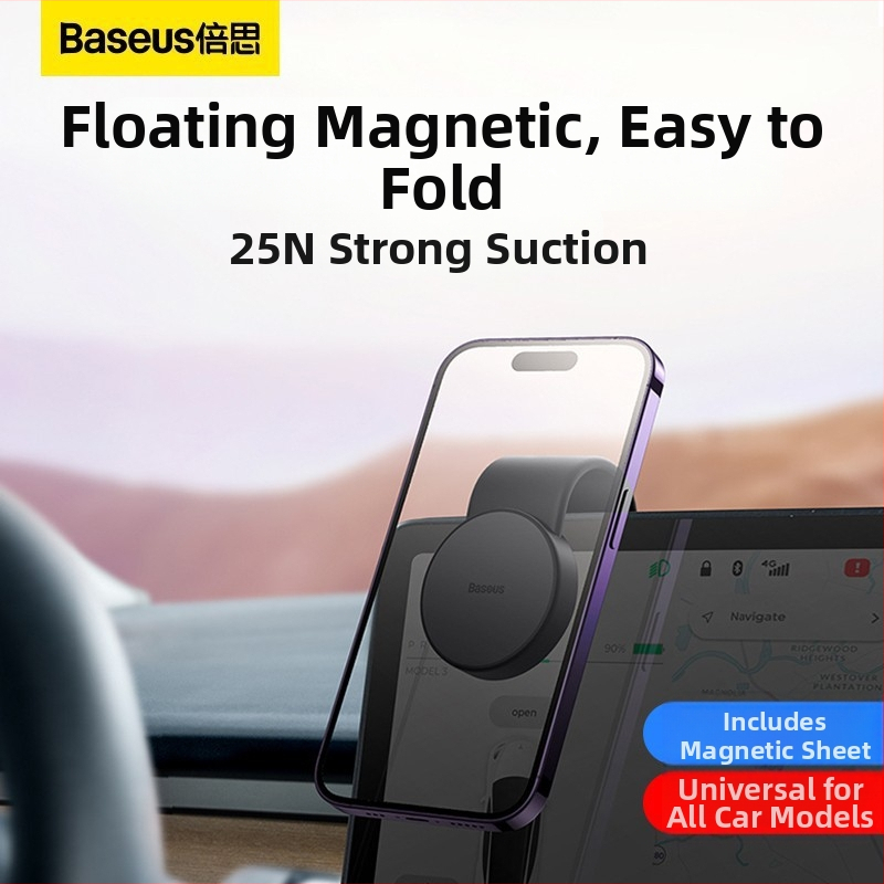 Baseus MagSafe Bezdrôtový držiak do auta s magnetickou podložkou a navigáciou (MagSafe, Bezdrôtové nabíjanie, Navigácia)