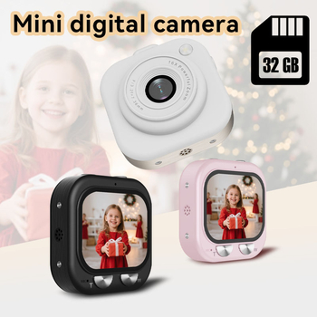 Camera mini pentru copii Strawberry Bear, cu ecran LCD de 2,3 inch, fotografie și înregistrare video programate, 5–12 MP, card TF, fotografiere în rafală