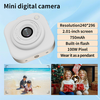 Camera mini pentru copii Strawberry Bear, cu ecran LCD de 2,3 inch, fotografie și înregistrare video programate, 5–12 MP, card TF, fotografiere în rafală