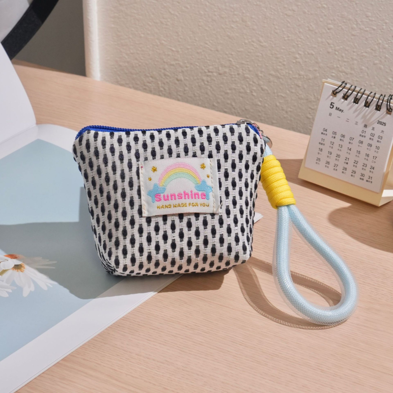 Hengxian Novčanik za kovanice, Mrežasta mini torbica za zapešće, Unisex, Višestruko skladištenje