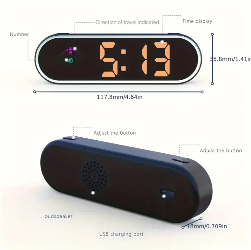 Automobiļu HUD displejs SHV11, darbināms ar USB, 110 g, vispārēja saderība, KMH/MPH pārslēdzams