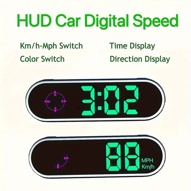 Automobiļu HUD displejs SHV11, darbināms ar USB, 110 g, vispārēja saderība, KMH/MPH pārslēdzams