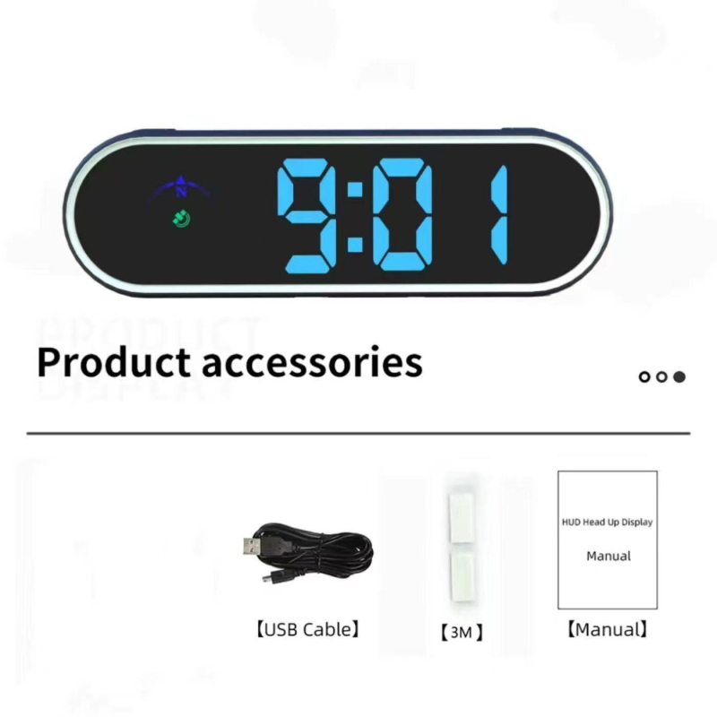 Automobiļu HUD displejs SHV11, darbināms ar USB, 110 g, vispārēja saderība, KMH/MPH pārslēdzams