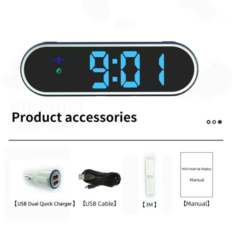 Automobiļu HUD displejs SHV11, darbināms ar USB, 110 g, vispārēja saderība, KMH/MPH pārslēdzams